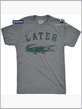 Men's Funny Alligator Graphic T-Shirt Regular Fit Cotton Blend Tee